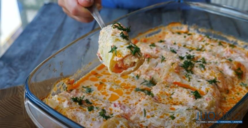 Голубцы открытые: тушеные в томатно-сметанном соусе. Вкусные и очень сочные
