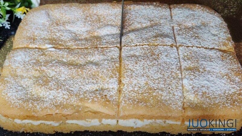 Бисквитный пирог с начинкой. Готовлю 3 раза в неделю: быстрый рецепт из хороших продуктов