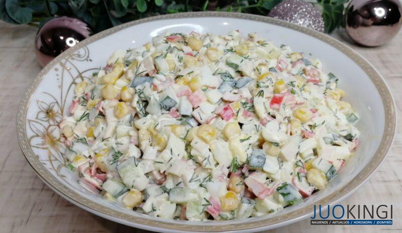 Самый быстрый салат из крабовых палочек. Так вкусно, что не устаю его готовить