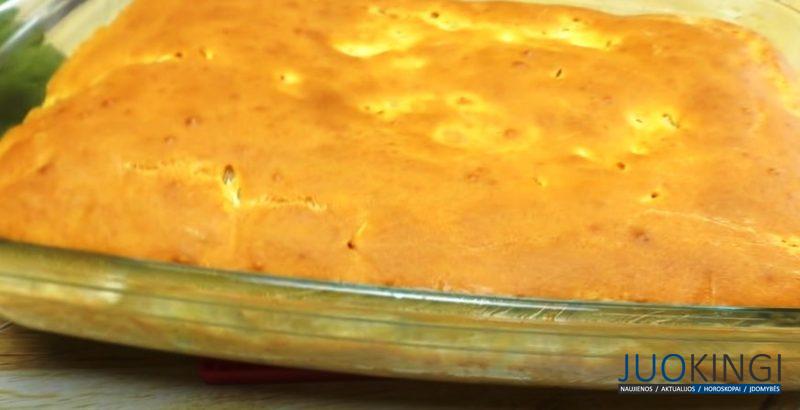 Заливной пирог на кефире с капустой. Простой, быстрый и вкусный рецепт