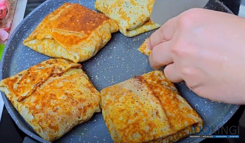 Готовлю сразу много и ставлю в холодильник. Блинчики с вкуснейшей начинкой: на завтрак или перекус