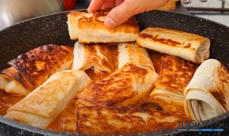 Если есть лаваш, то всегда готовлю только так. Вкусный обед или ужин: сочное блюдо из лаваша с мясом