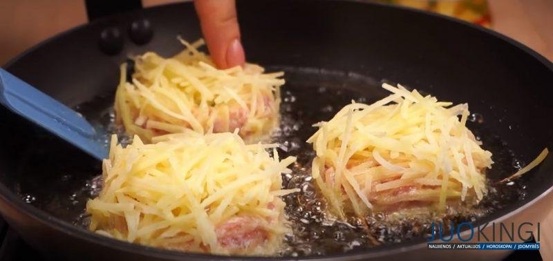 "Королевские котлеты" с начинкой в картофельной шубке. Сытный и оригинальный ужин