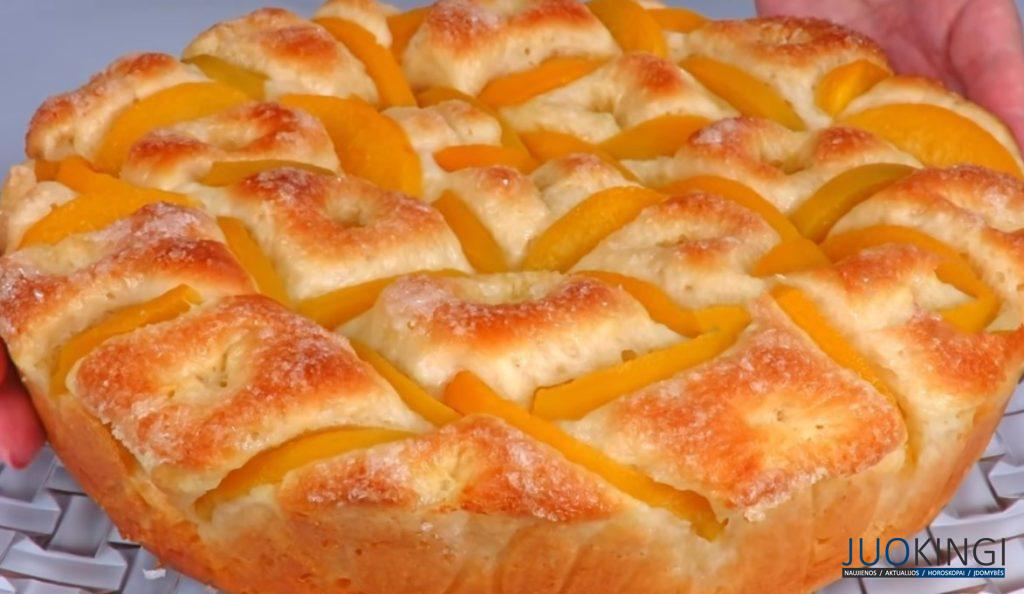 Нежнее любого торта. Сахарный пирог с персиками: со сливочным вкусом, тает во рту