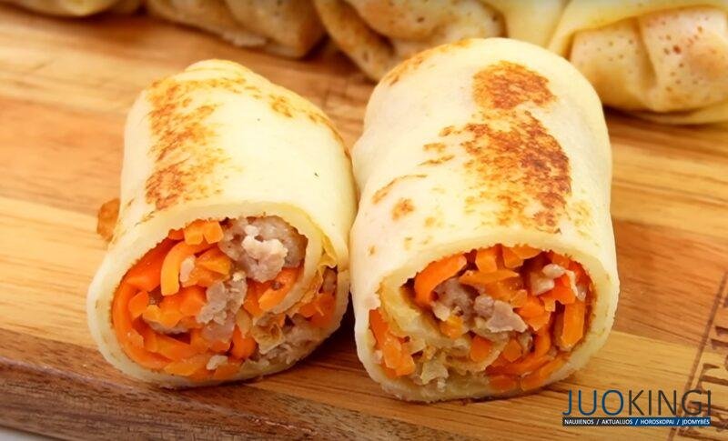 Не сложно и вкусно. Простой рецепт фаршированных блинчиков с необычной начинкой