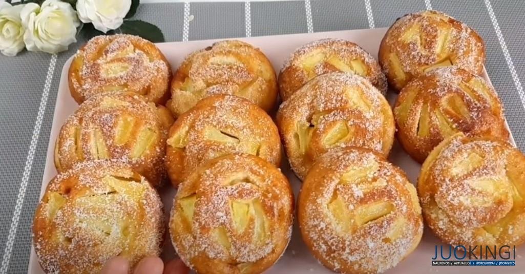 Беру 2 яблока и готовлю вкусный рецепт без масла. Плюшки с яблочной начинкой