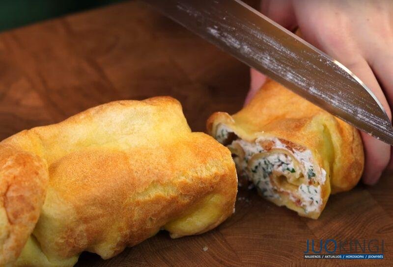 Изысканный рулет с начинкой из рикотты. Простое и вкусное блюдо из минимума продуктов