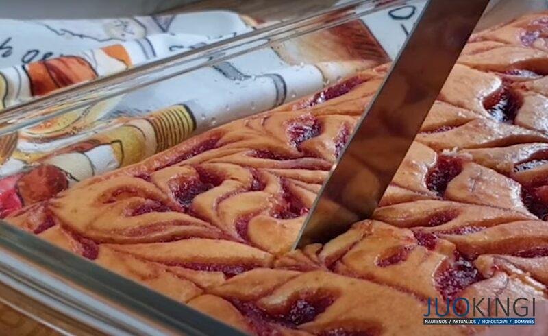 Пирог на кефире с вареньем. Быстрый и экономичный рецепт к чаю