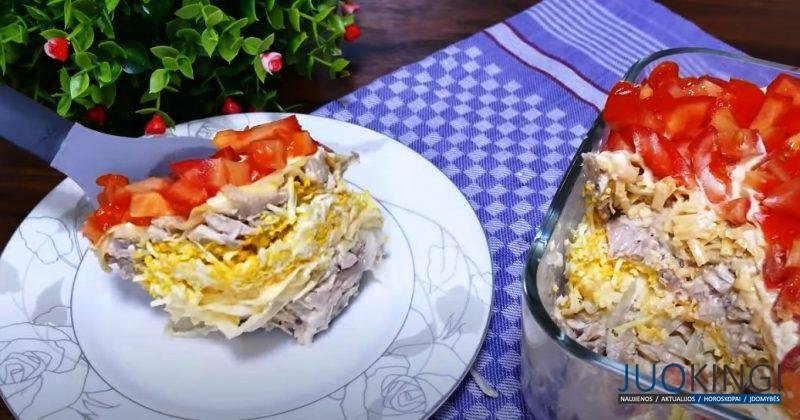 Салат за 10 минут на любой праздник. Просто и вкусно: всего 4 ингредиента