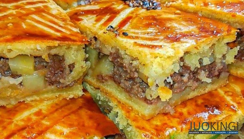 Вкуснее, чем беляши и чебуреки. Рецепт пирога с картошкой и фаршем на ужин