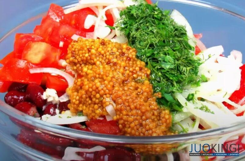 Вкуснейший салат с консервированной фасолью. Простой рецепт за 15 минут