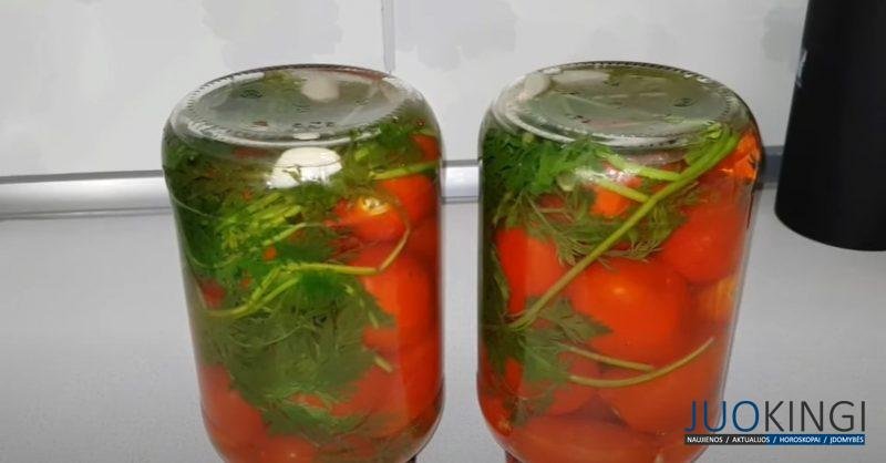 В банке вкуснота, а снаружи красота. Помидоры с морковной ботвой: маринад пью прямо из банки