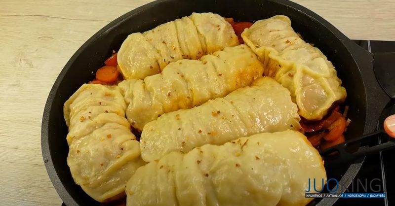 Накрутила на большую сковородку. Вкусный обед из простых продуктов