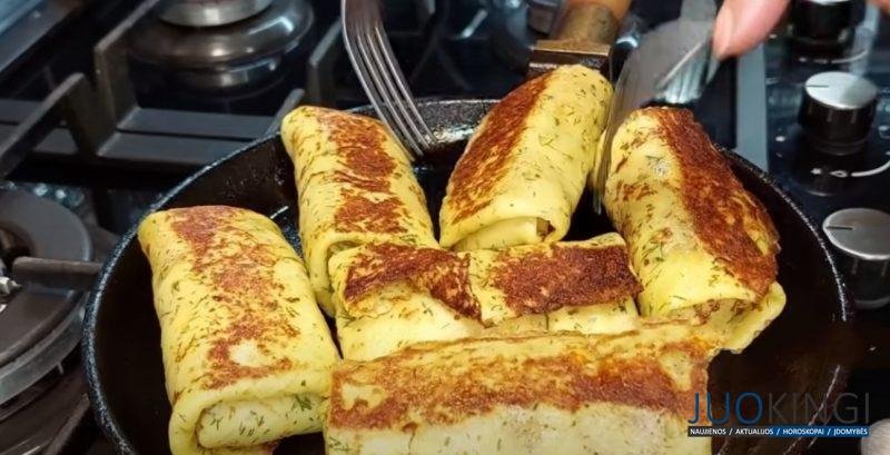 Нежные блины с бюджетной начинкой. Для рецепта беру картофель, яйца и немного молока