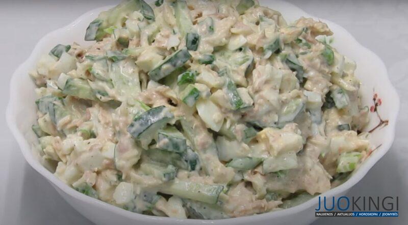 Салат с тунцом за 3 минуты. Можно и на Новый год поставить: быстро и вкусно