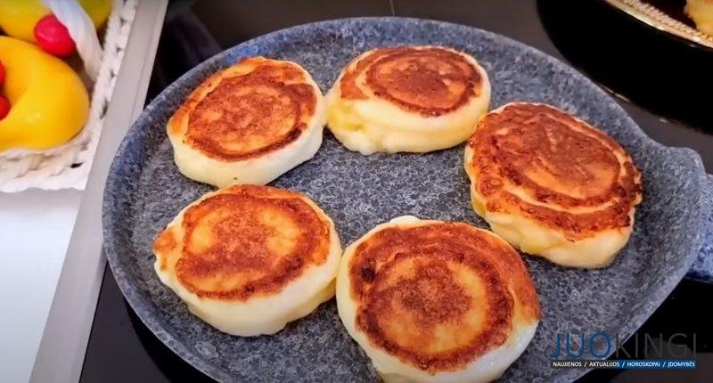 Творог и кефир! Яблочные оладьи, как пончики: быстрый завтрак за 5 минут