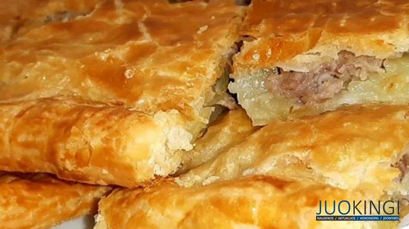 Всего 30 минут и готово. Вкусный и бюджетный мясной пирог: хватает на большую семью