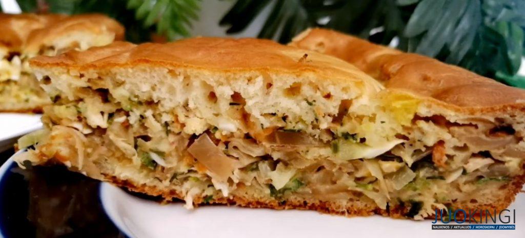 Пирог с капустой на скорую руку! Что я добавляю в тесто для заливных пирогов , чтобы оно было не резиновое, а нежное и пушистое