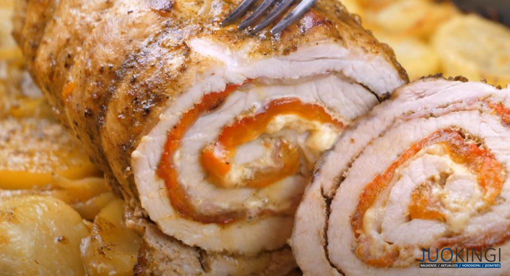 Горячее блюдо на праздничный стол. Мясной рулет на Новый год