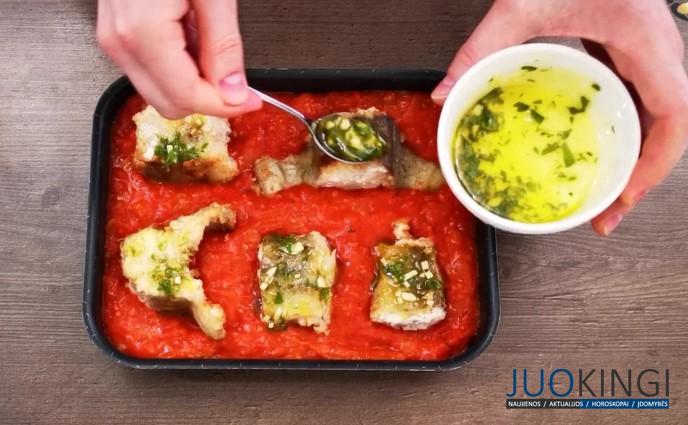 Минтай «по-провансальски», получается очень вкусно. Семье понравилось, попросили готовить так чаще