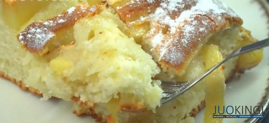 Проще шарлотки: пирог с яблоками. Замес теста за 6 минут + время на выпечку