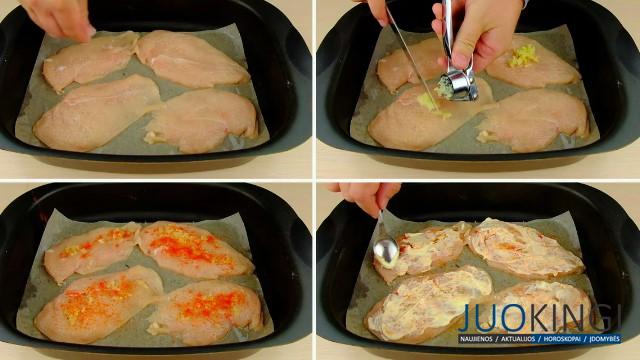 Куриное филе под сочной кабачковой шубкой. Сверху делаем румяную сырную корочку