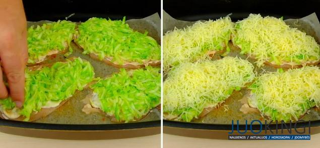 Куриное филе под сочной кабачковой шубкой. Сверху делаем румяную сырную корочку