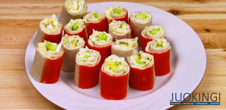 Необычная закуска из обычных крабовых палочек, которую я готовлю на каждый День Рождения (трачу не более 15 минут и вкусно очень)