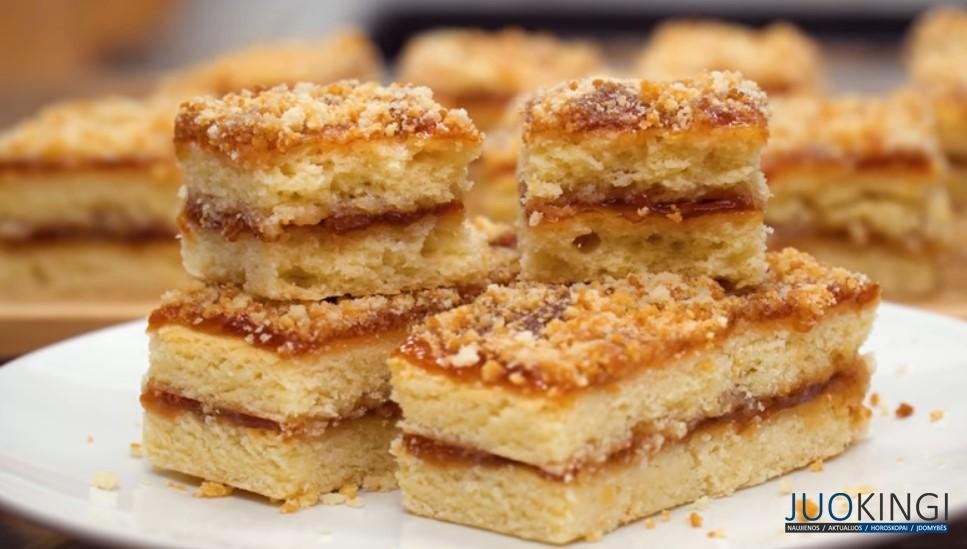 Нежнейшее пирожное из детства! Песочные полоски с джемом, просто тают во рту